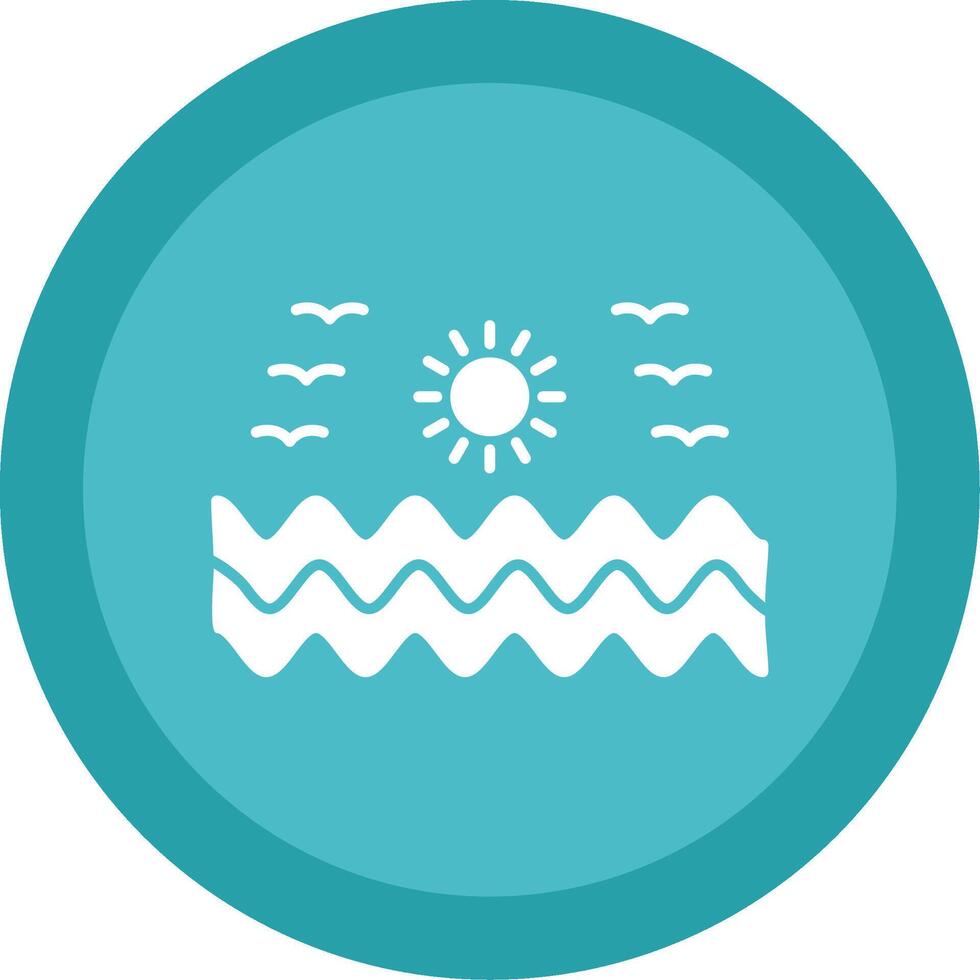 Sea Water Glyph Multi Circle Icon vector