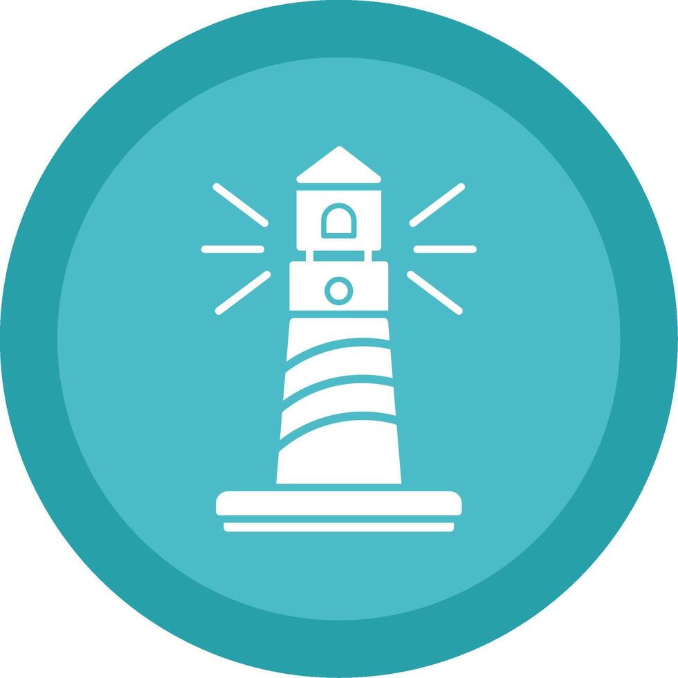 Lighthouse Glyph Multi Circle Icon vector