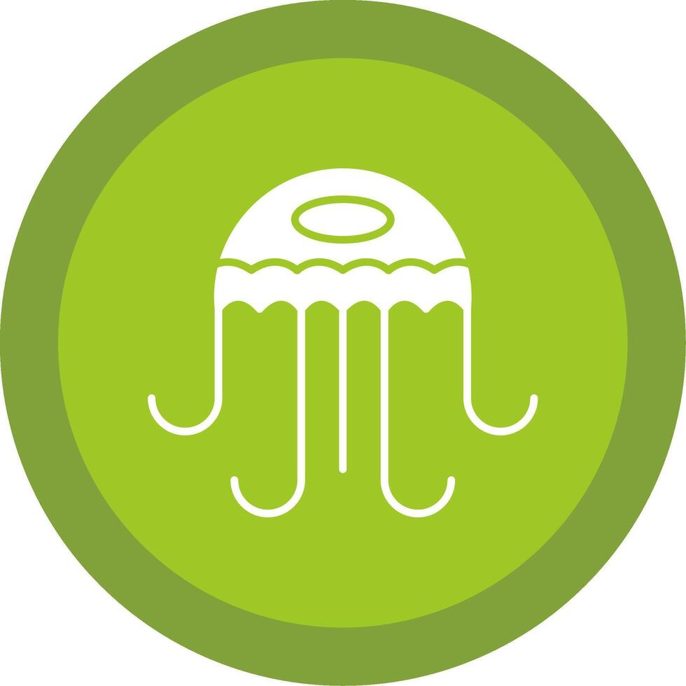 Jellyfish Glyph Multi Circle Icon vector