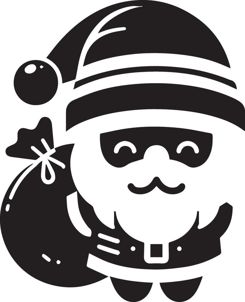 minimal carton funny character, Santa Claus, silhouette 10 vector