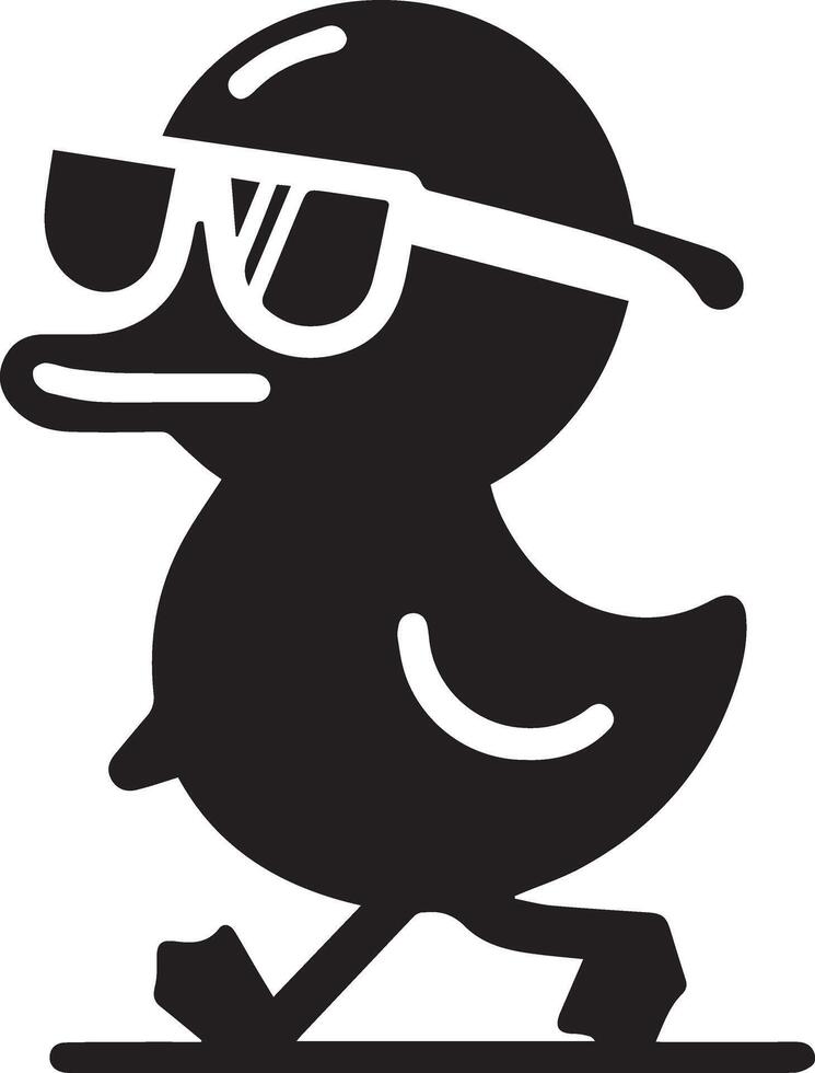 MR. Duck Funny Carton Character silhouette, Duck Wear a sun glass 6 vector