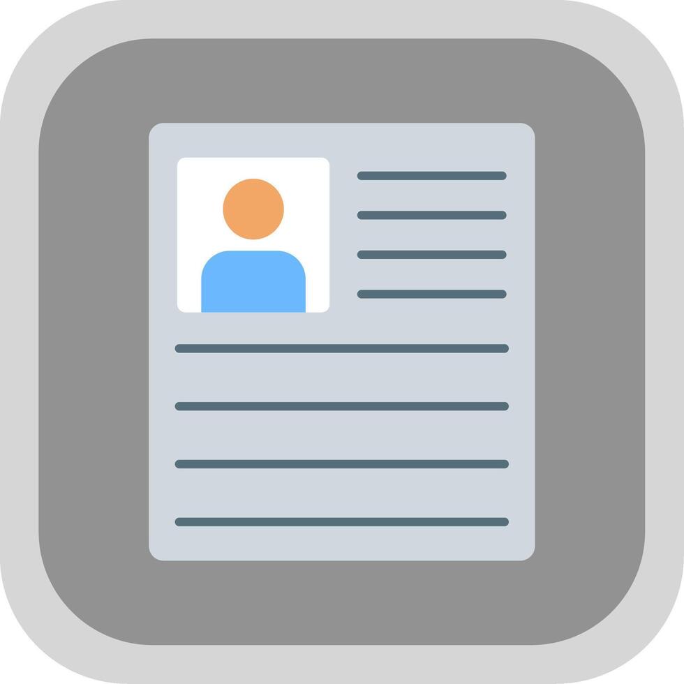 Curriculum Flat Round Corner Icon vector