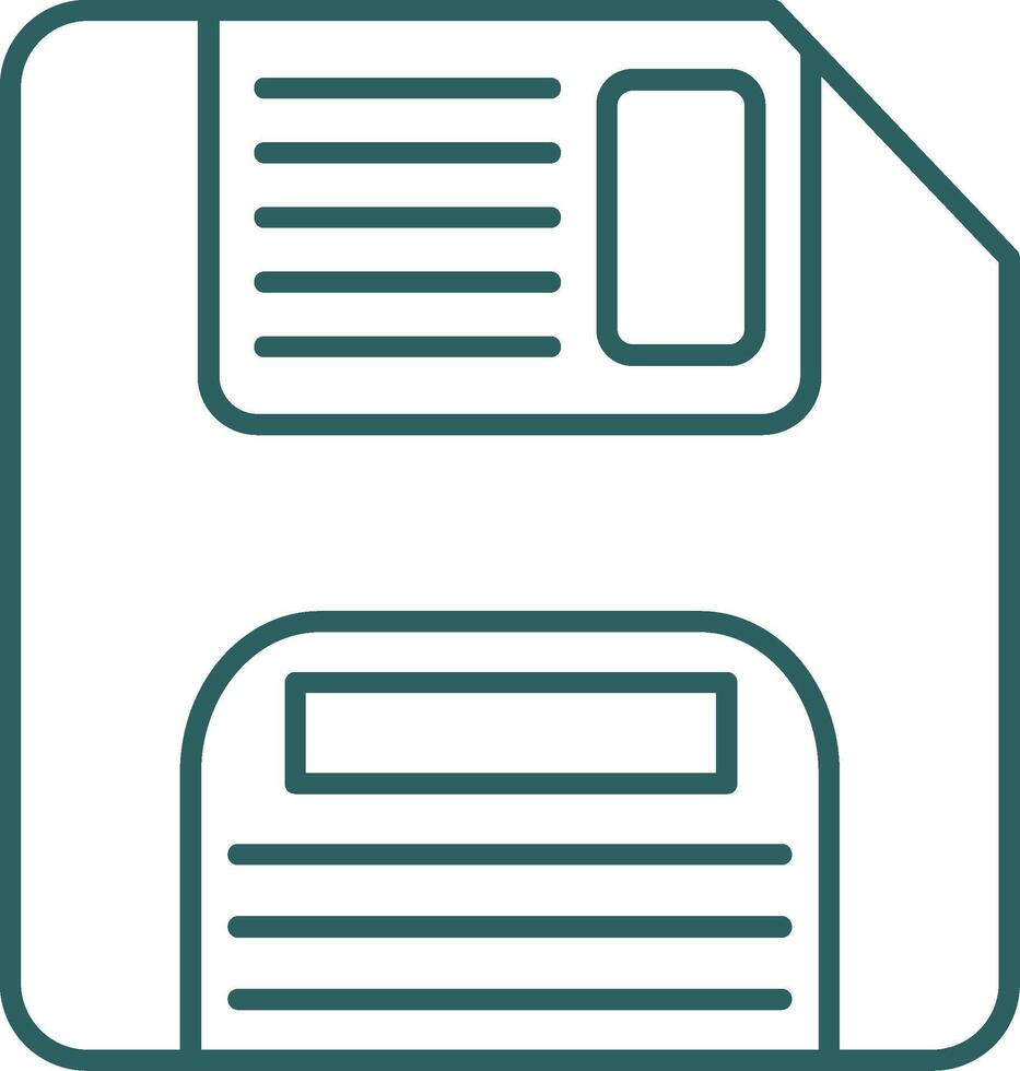Floppy Disk Line Gradient Round Corner Icon vector