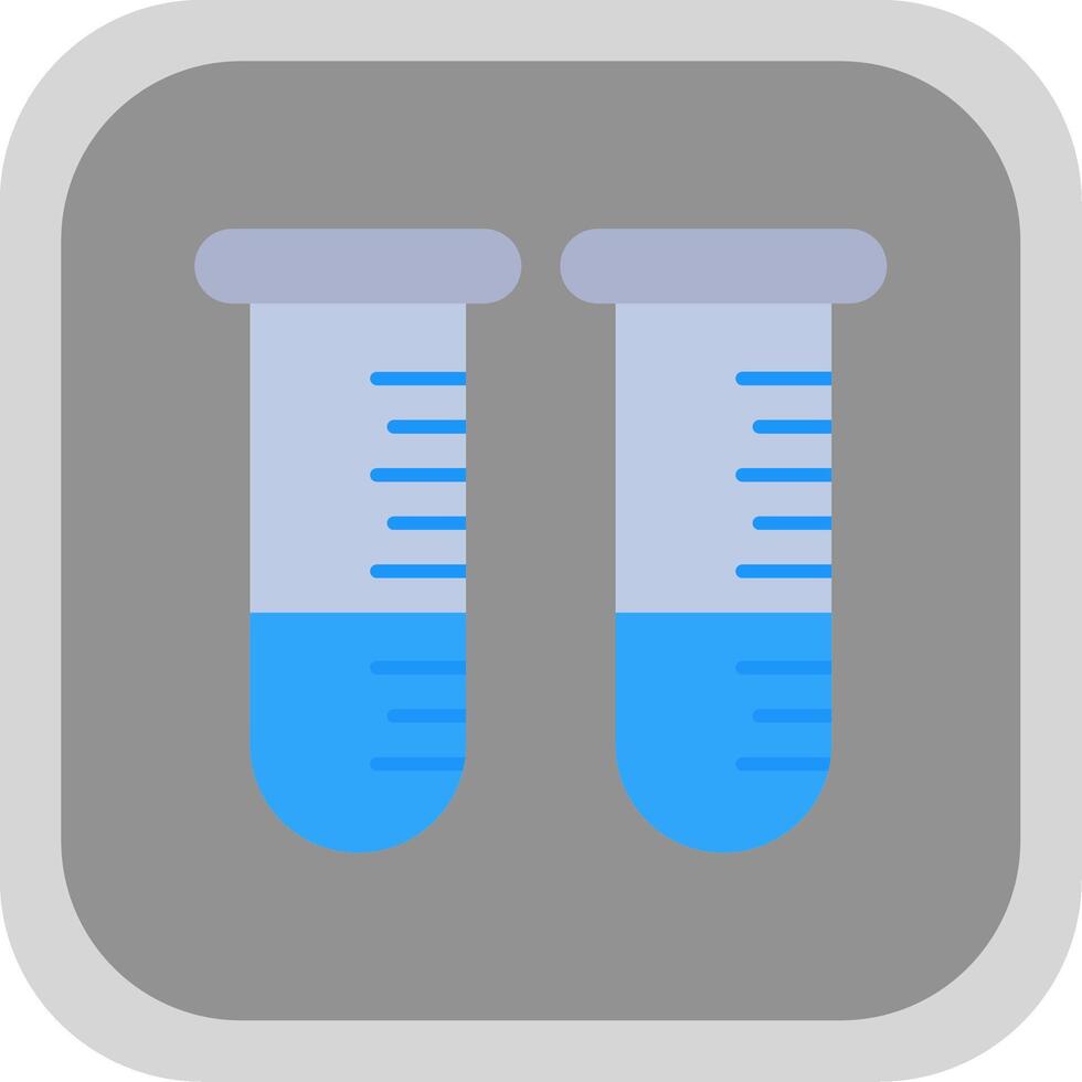 Test Tube Flat Round Corner Icon vector