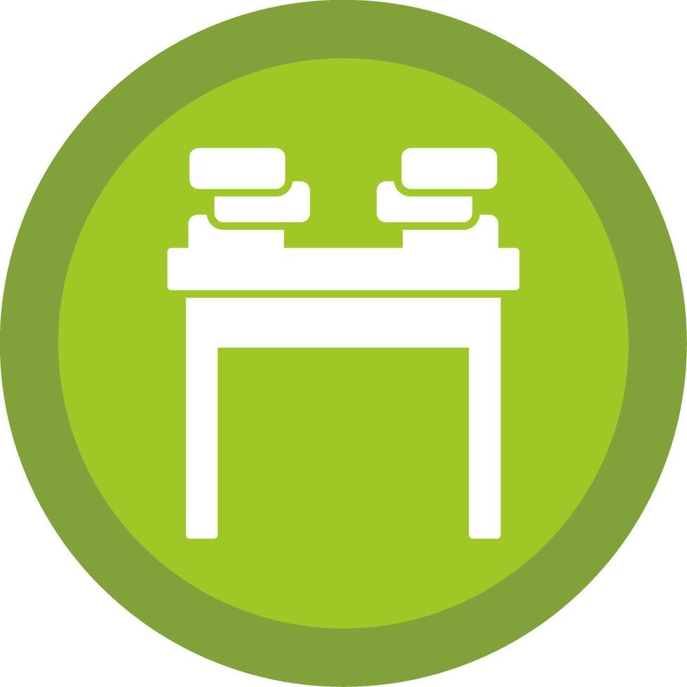 School Desk Glyph Multi Circle Icon vector