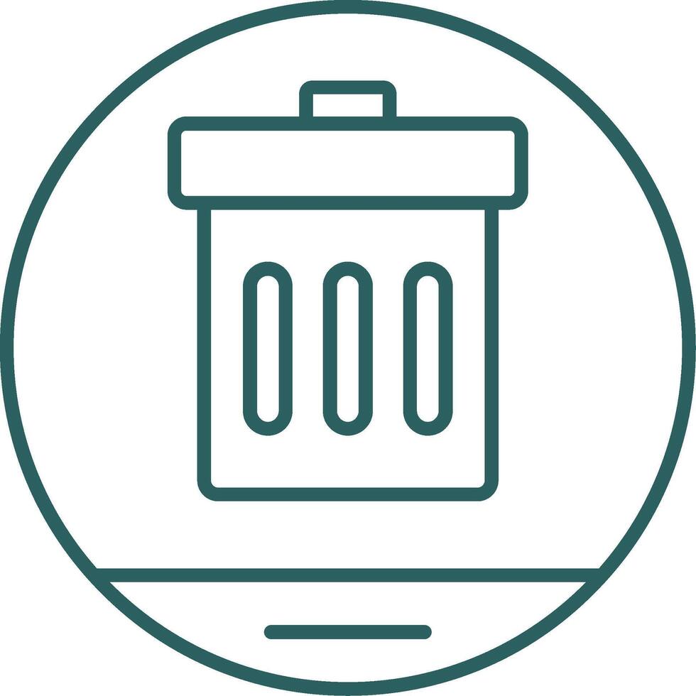 Garbage Line Gradient Round Corner Icon vector