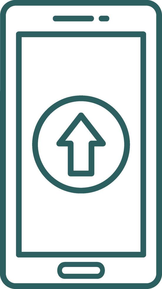 Upload Line Gradient Round Corner Icon vector