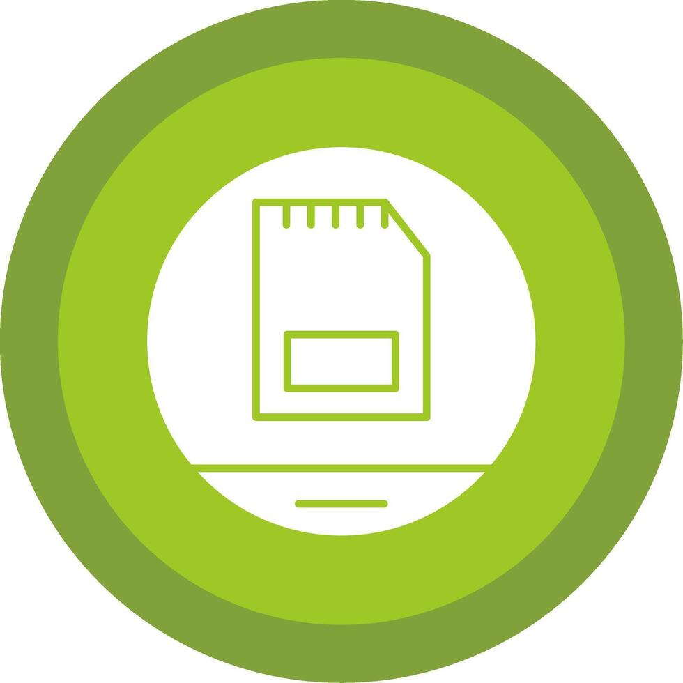 Memory Card Glyph Multi Circle Icon vector
