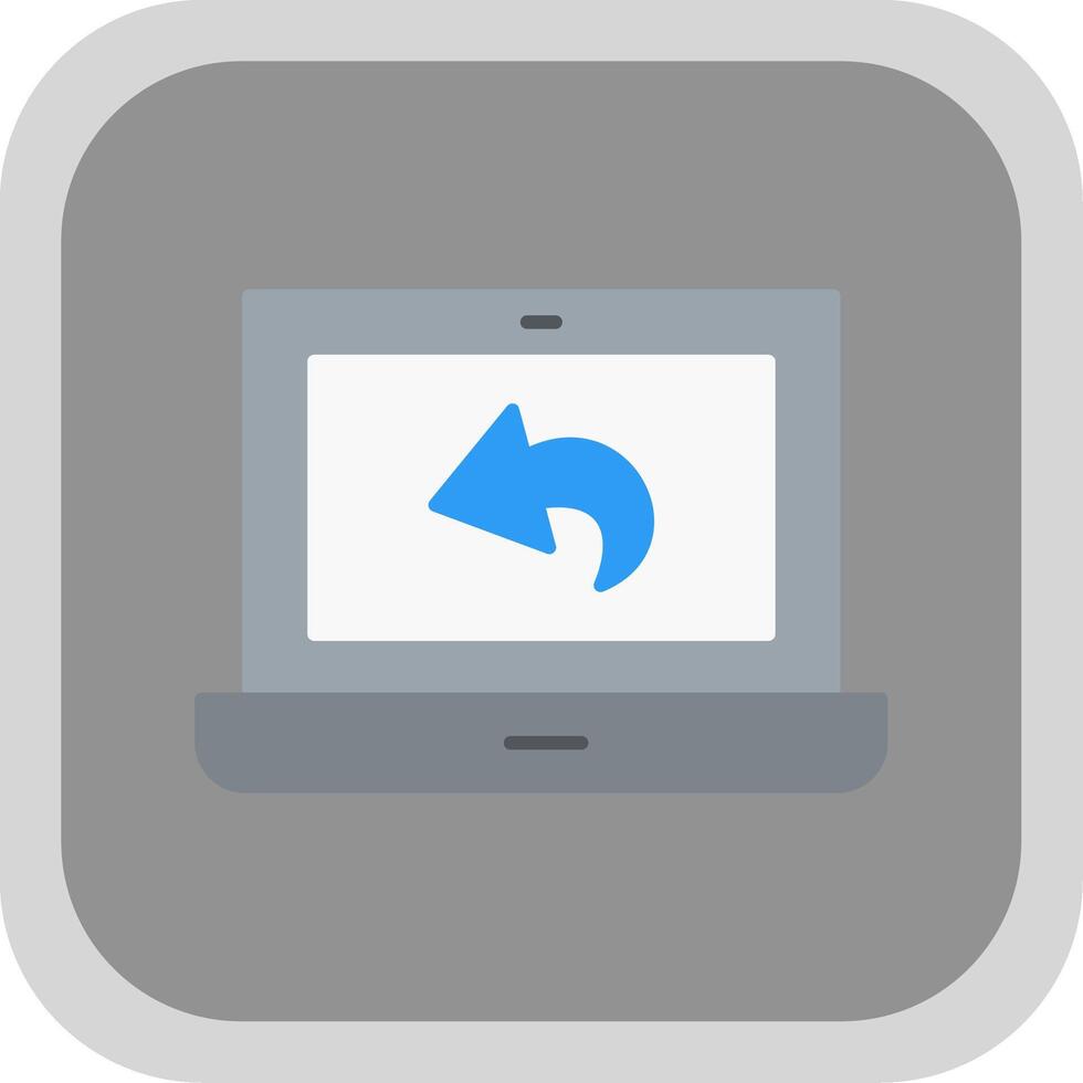 Back Flat Round Corner Icon vector