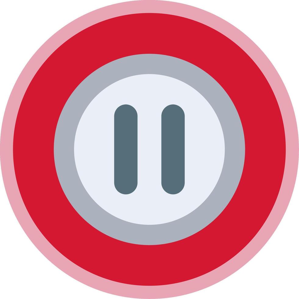 Pause Flat Multi Circle Icon vector
