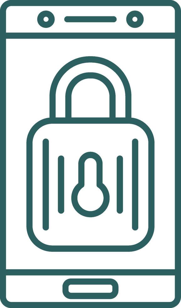 Lock Line Gradient Round Corner Icon vector