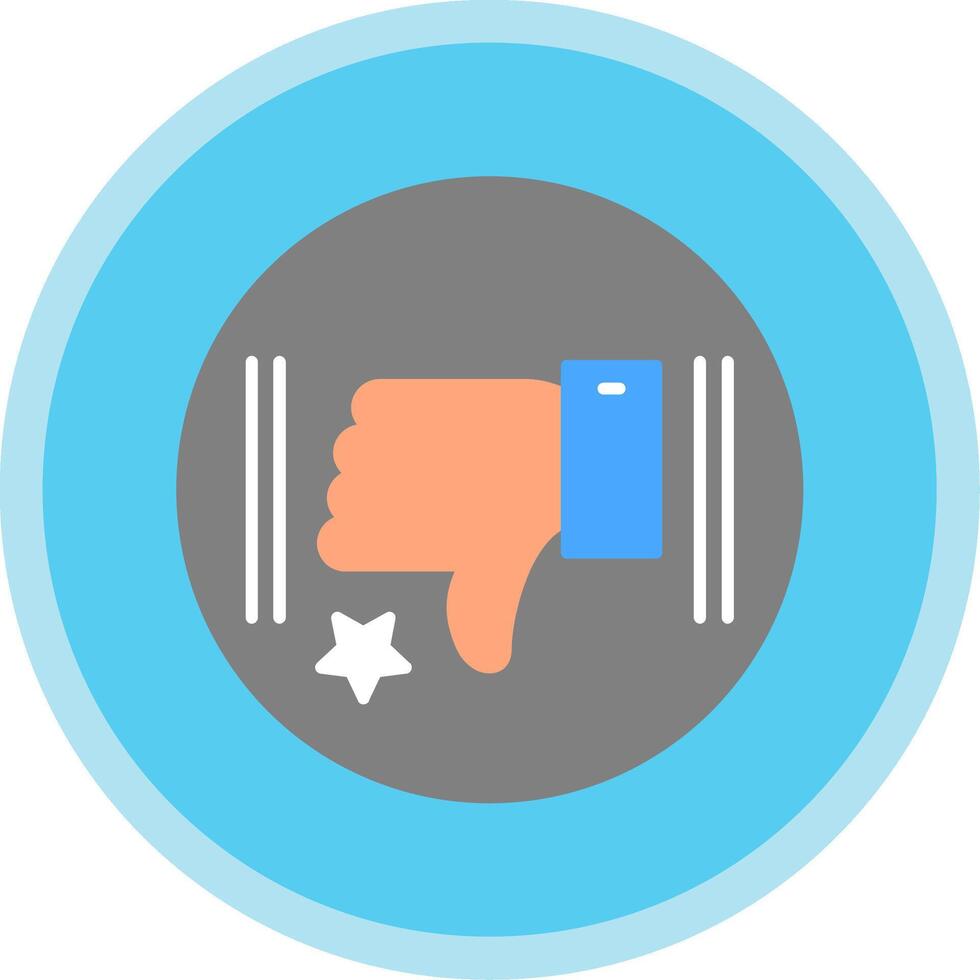 Dislike Flat Multi Circle Icon vector