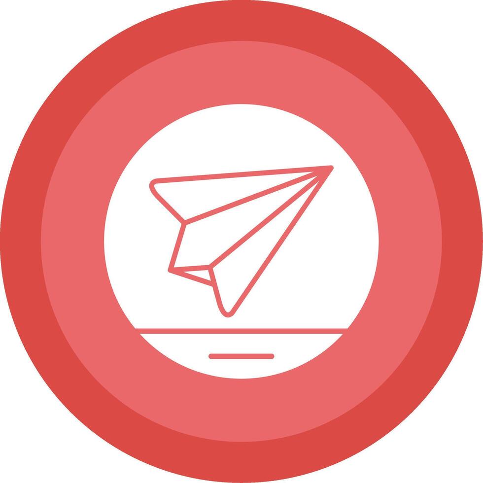 Paper Plane Glyph Multi Circle Icon vector