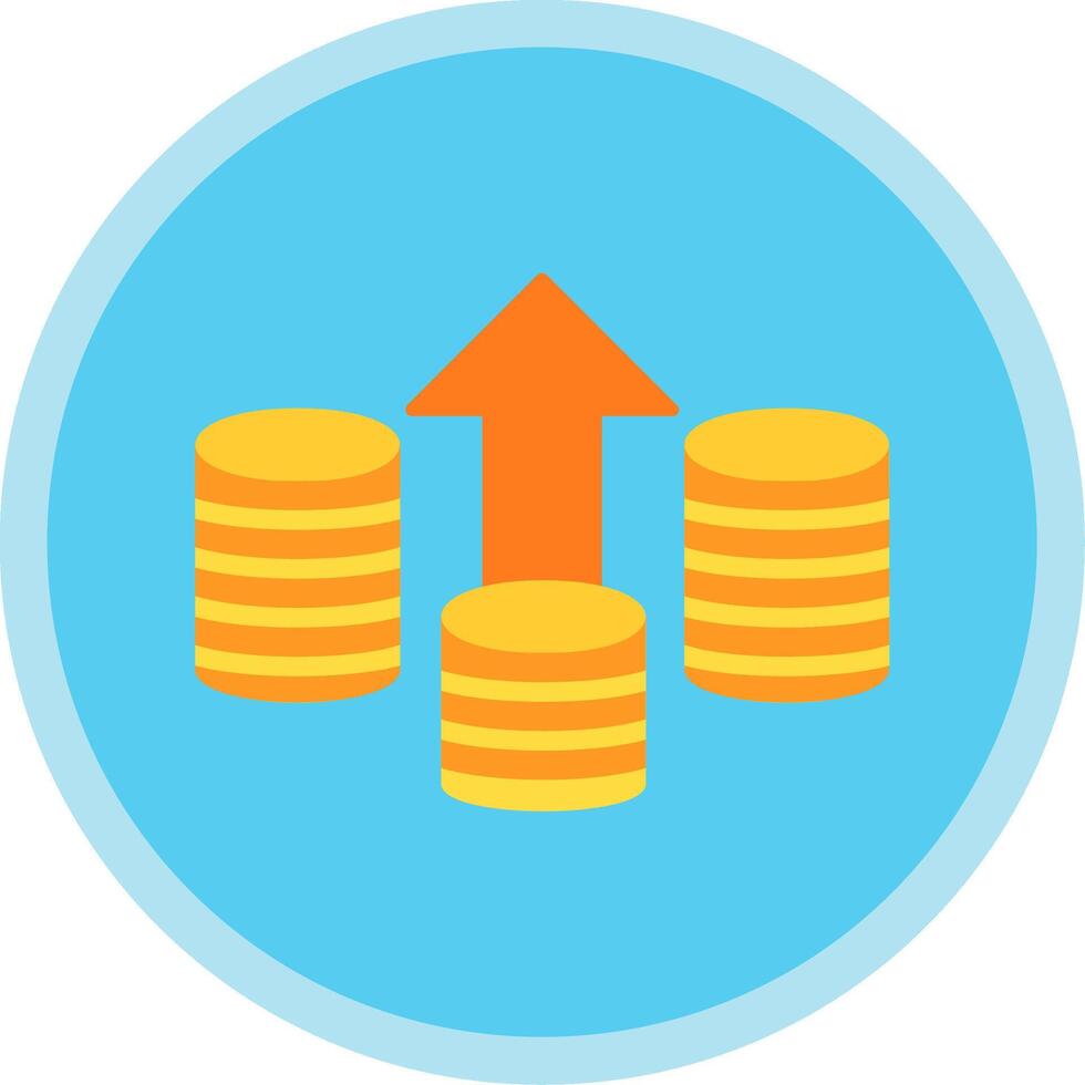 Coins Flat Multi Circle Icon vector