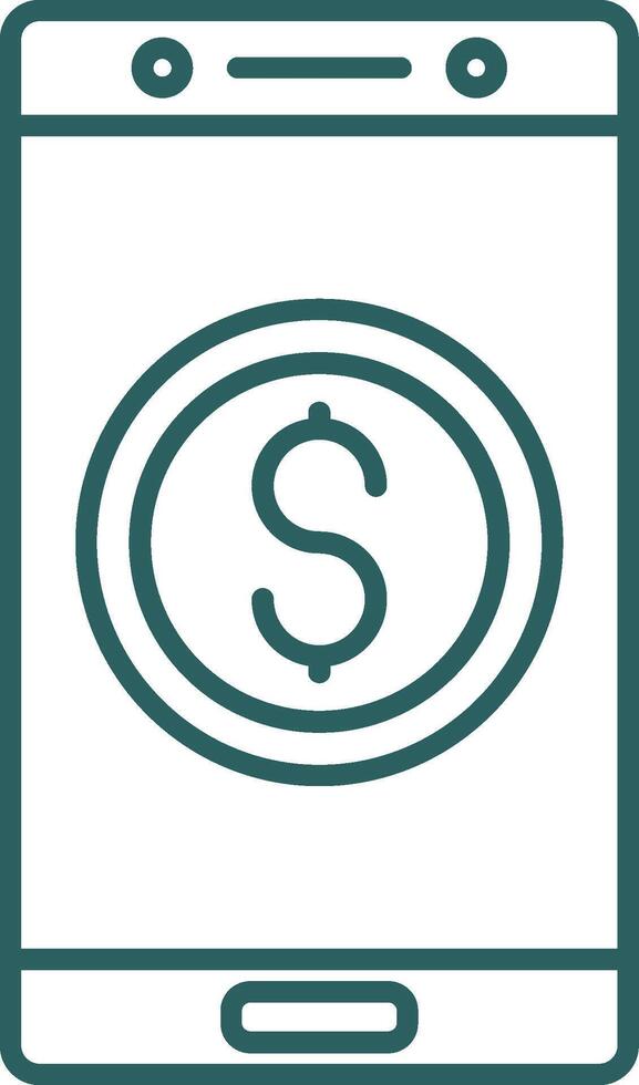 Currency Line Gradient Round Corner Icon vector