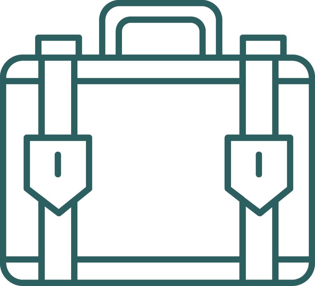 Suitcase Line Gradient Round Corner Icon vector
