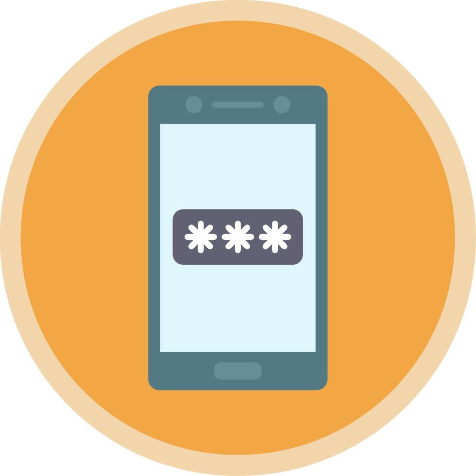 Password Flat Multi Circle Icon vector