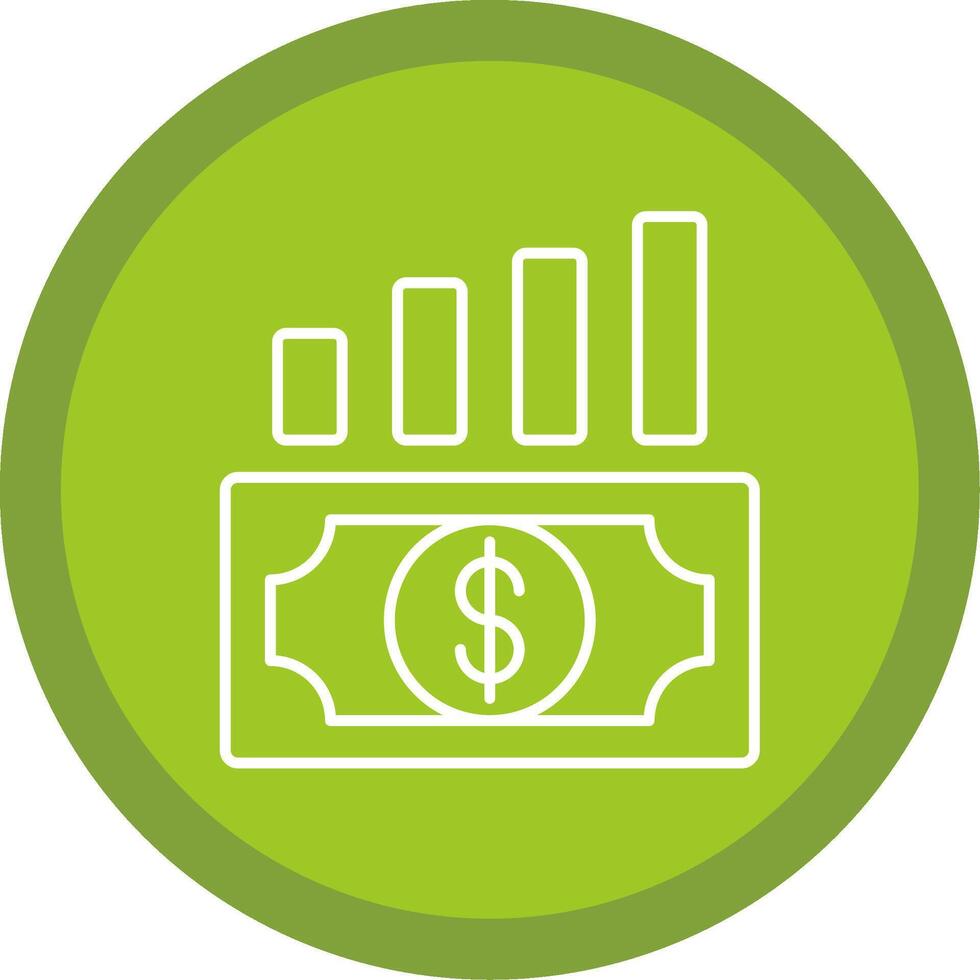 dinero crecimiento línea multi circulo icono vector