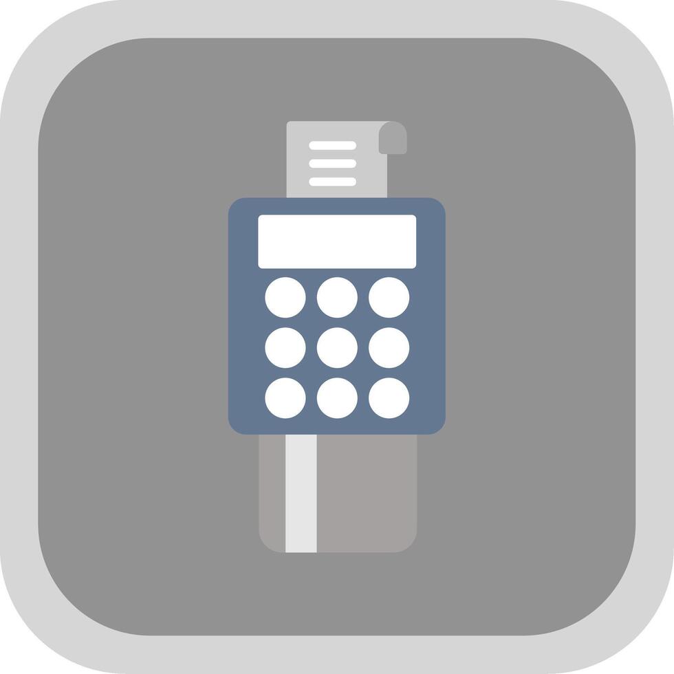 Bank Terminal Flat Round Corner Icon vector