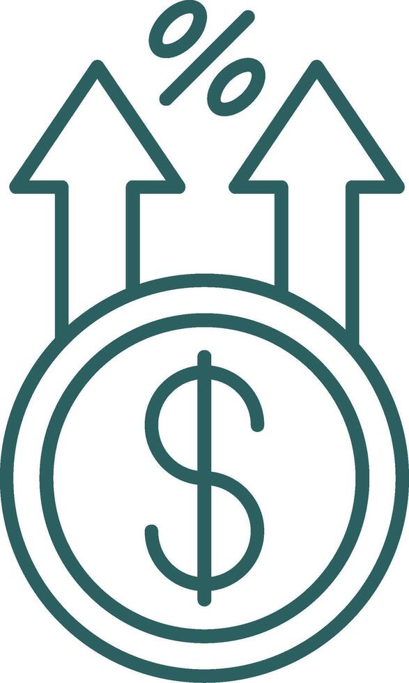 Profit Line Gradient Round Corner Icon vector