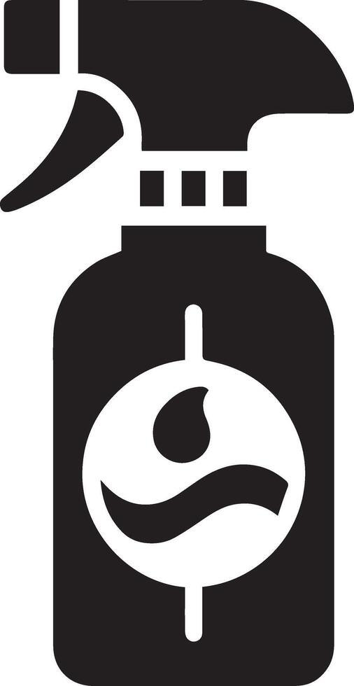 Minimal Spray bottle icon silhouette, white background, fill with black 10 vector