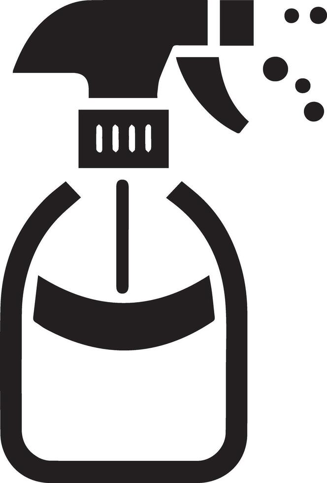 Minimal Spray bottle icon silhouette, white background, fill with black vector