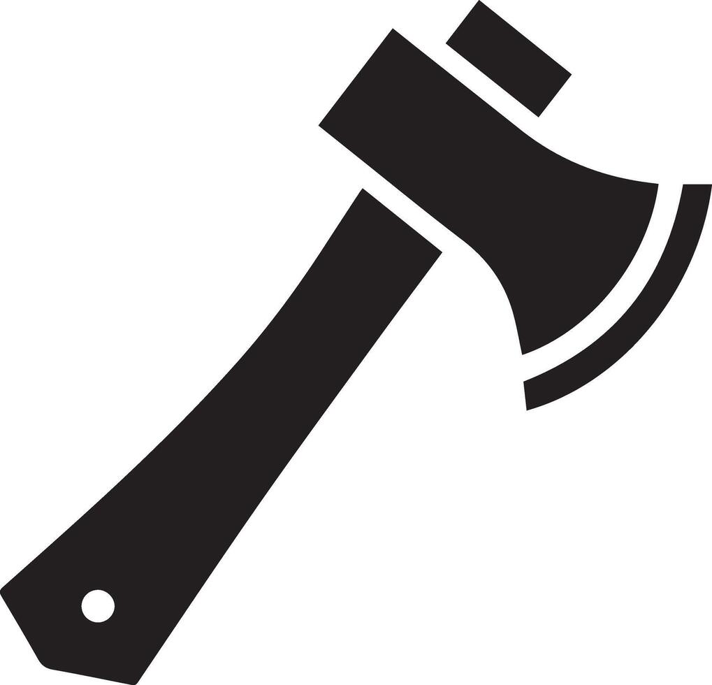 Minimal Axe icon silhouette, white background, fill with black 12 vector