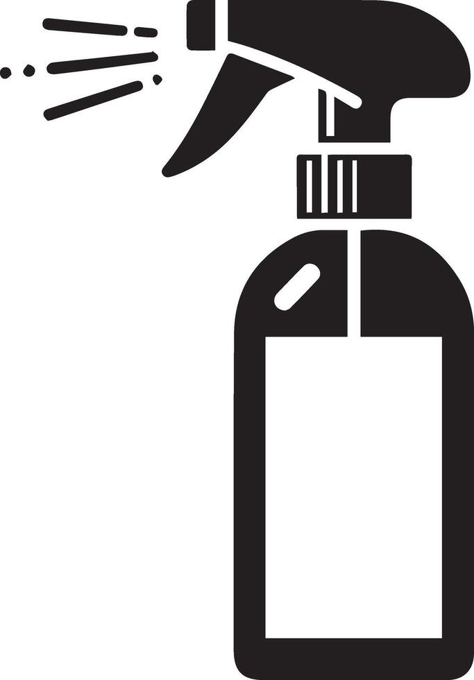 Minimal Spray bottle icon silhouette, white background, fill with black 3 vector