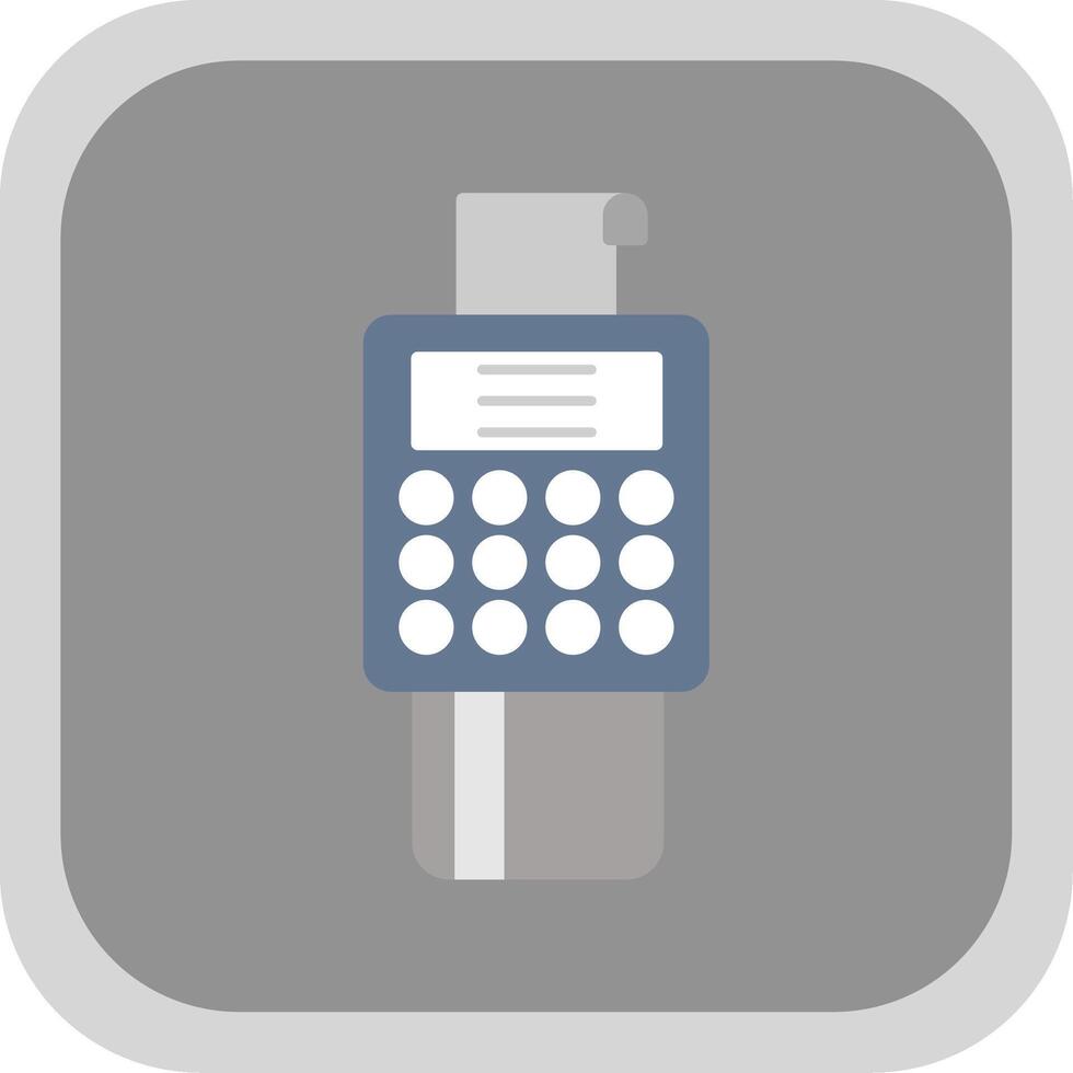 Bank Terminal Flat Round Corner Icon vector