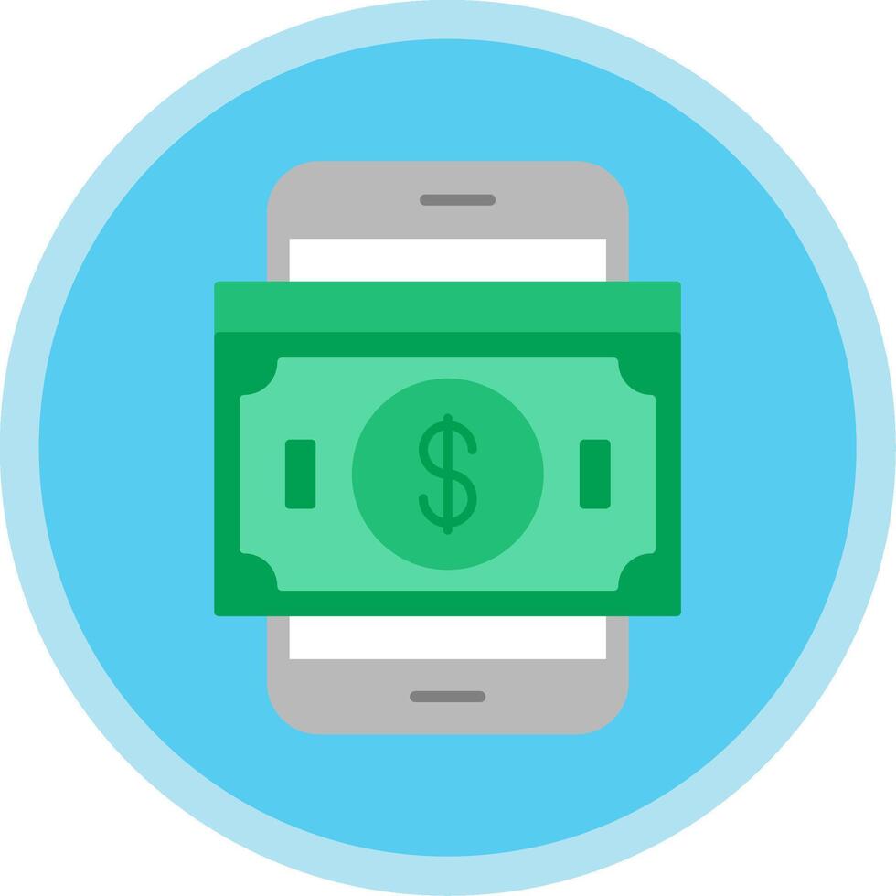 Banknotes Flat Multi Circle Icon vector