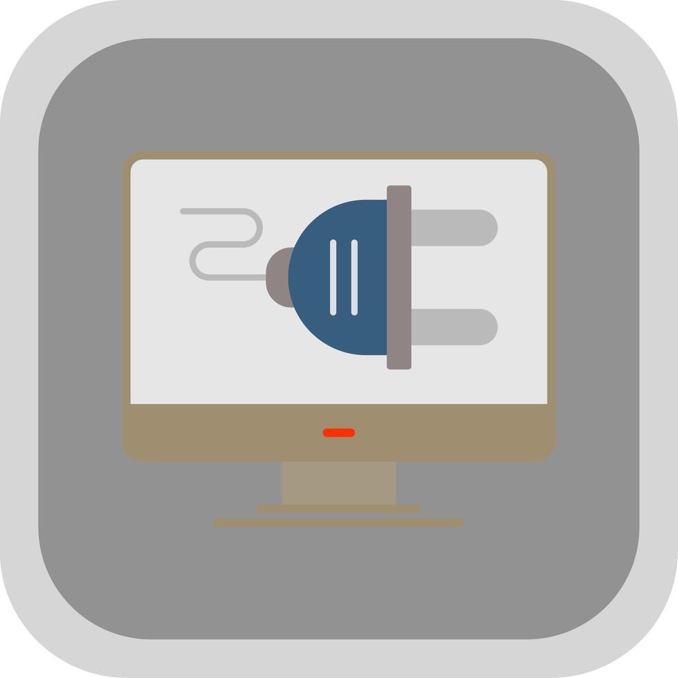 Plug Flat Round Corner Icon vector