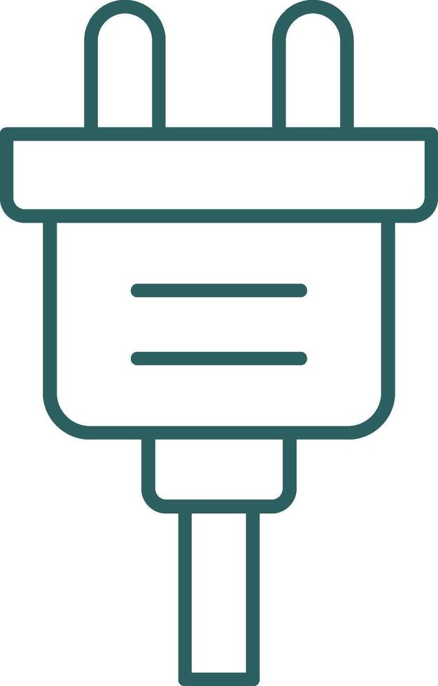 Plug Line Gradient Round Corner Icon vector