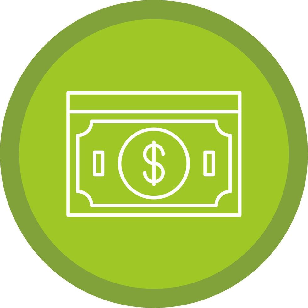 Banknotes Line Multi Circle Icon vector