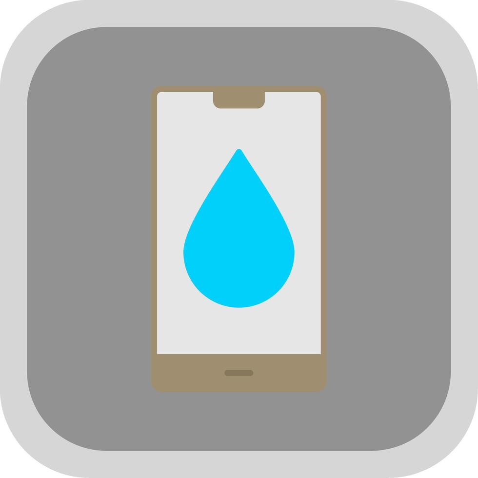 Water Drop Flat Round Corner Icon vector