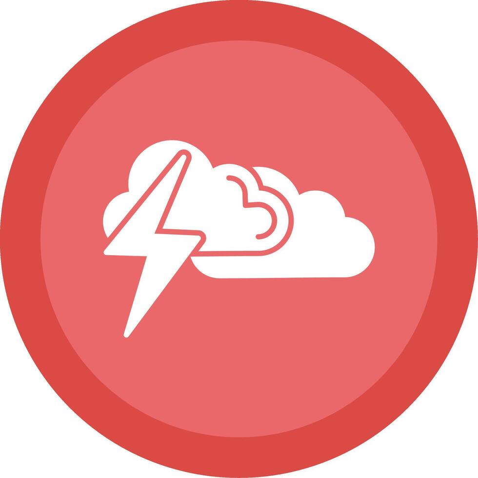 Thunder Glyph Multi Circle Icon vector