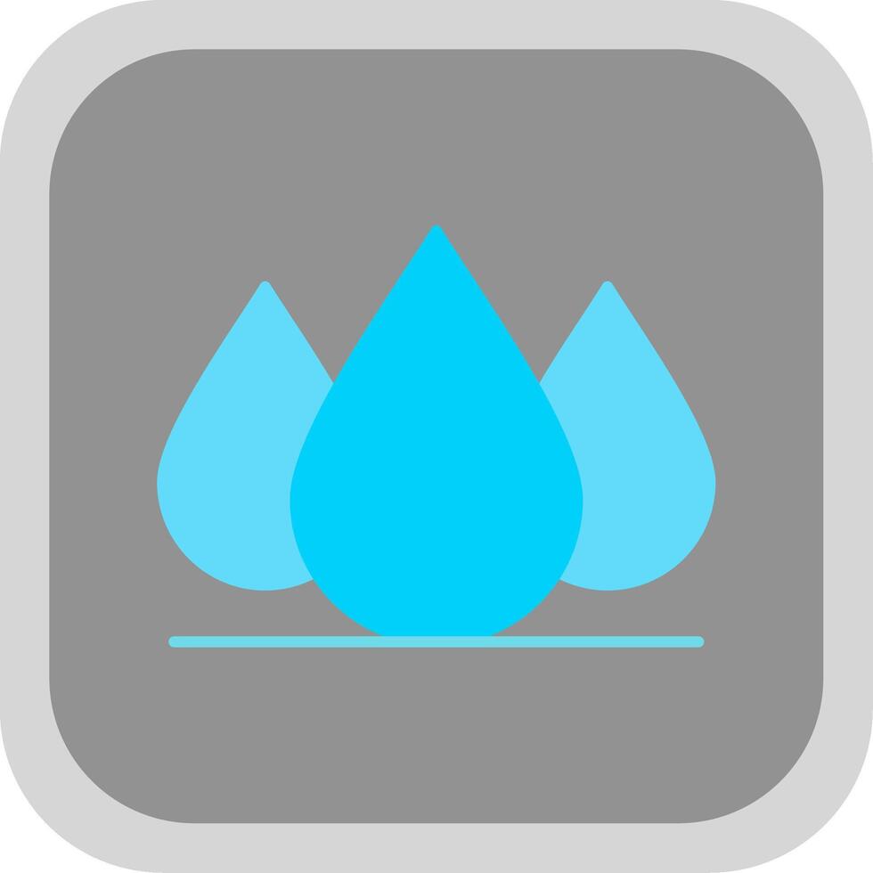 Water Drop Flat Round Corner Icon vector