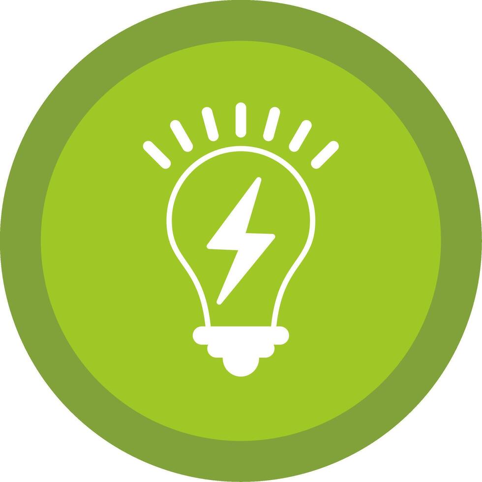 Light Bulb Glyph Multi Circle Icon vector