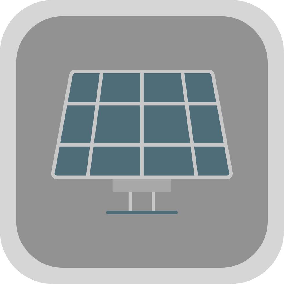 solar panel plano redondo esquina icono vector