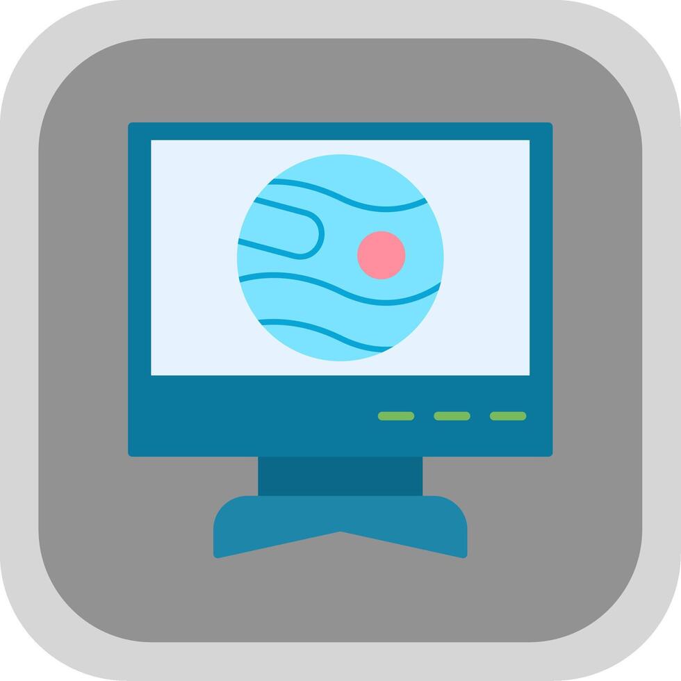 Live Stream Flat Round Corner Icon vector
