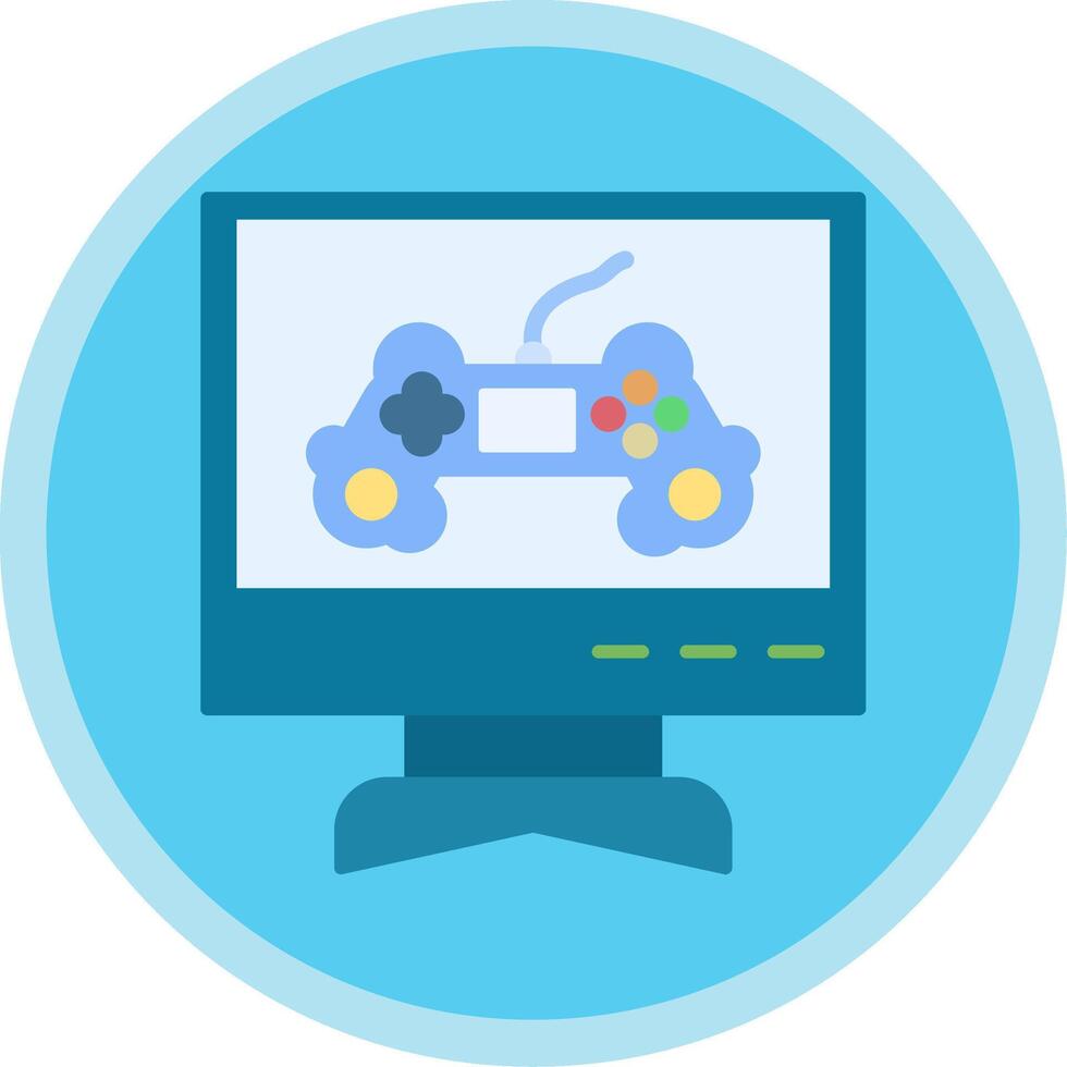 Space Gaming Flat Multi Circle Icon vector