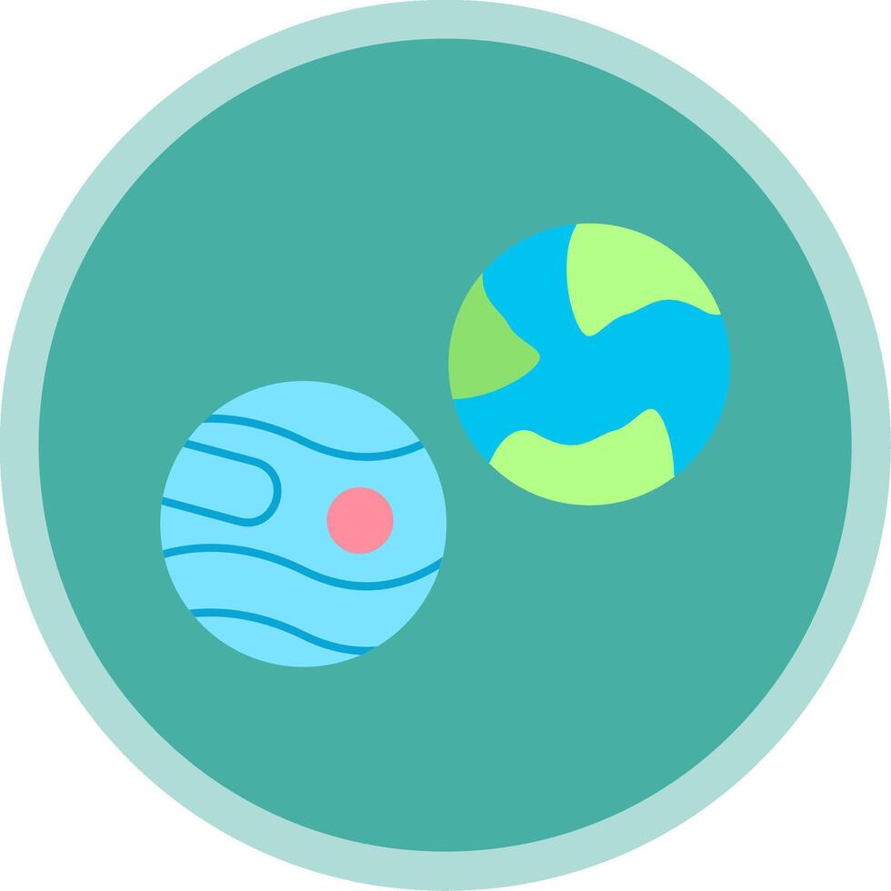 Planets Flat Multi Circle Icon vector