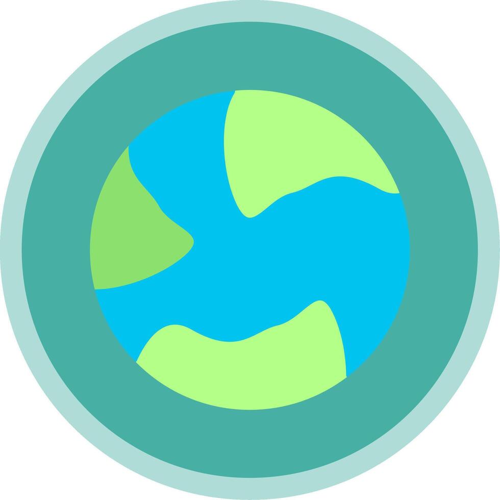 Earth Flat Multi Circle Icon vector