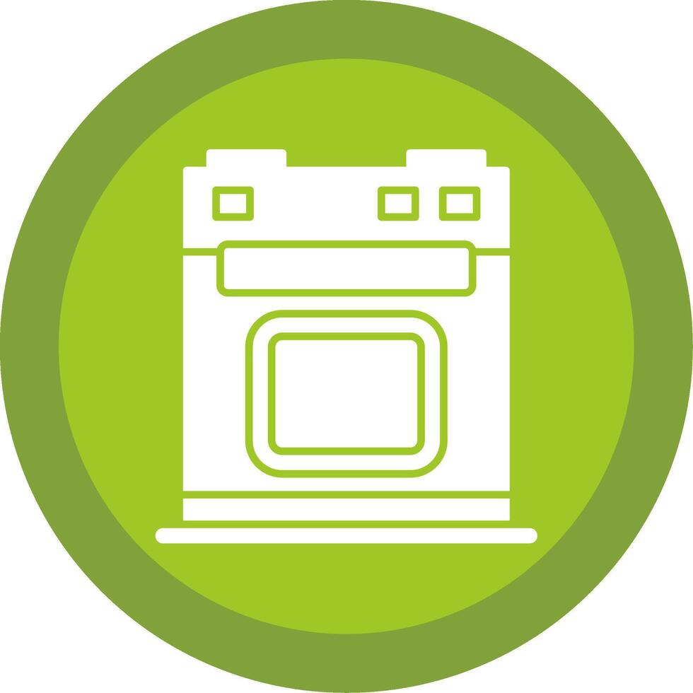 Electric Stove Glyph Multi Circle Icon vector