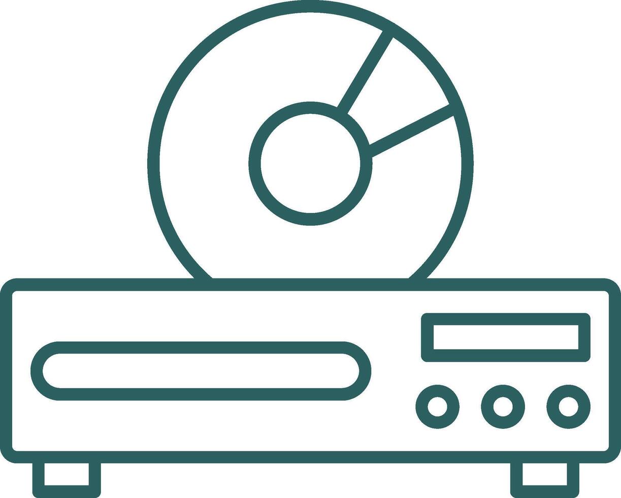 Dvd Player Line Gradient Round Corner Icon vector