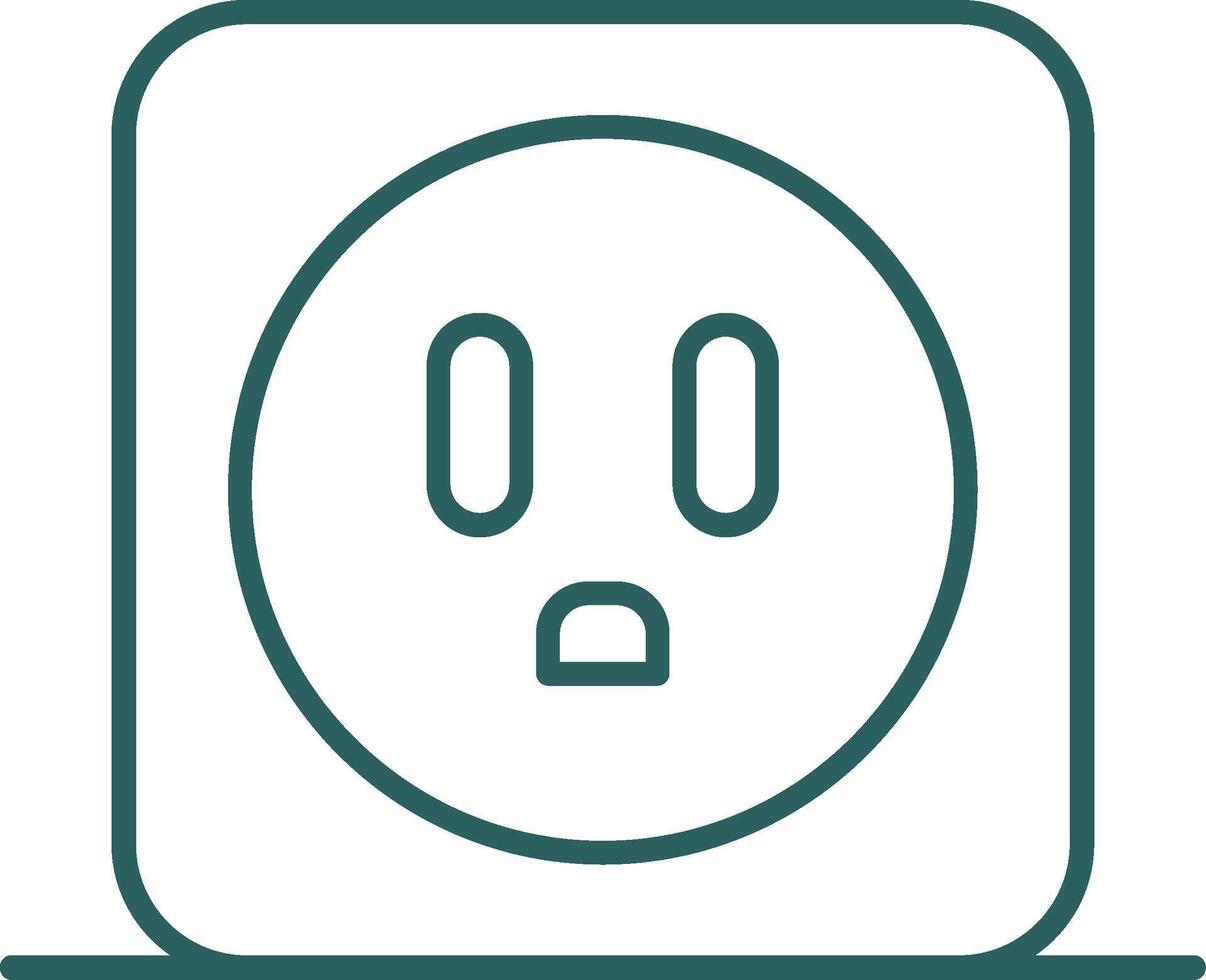 Power Socket Line Gradient Round Corner Icon vector