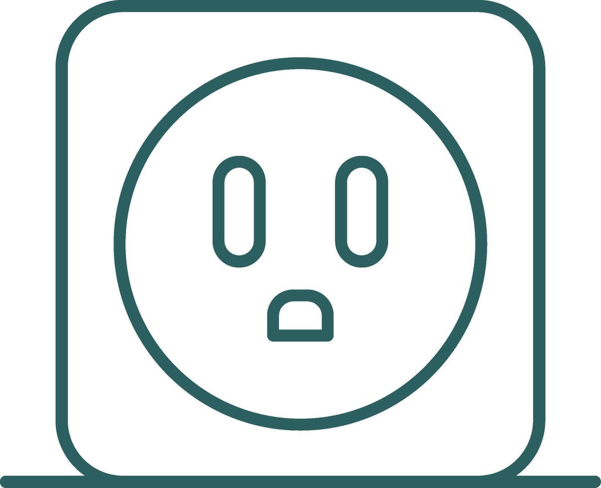 Power Socket Line Gradient Round Corner Icon vector