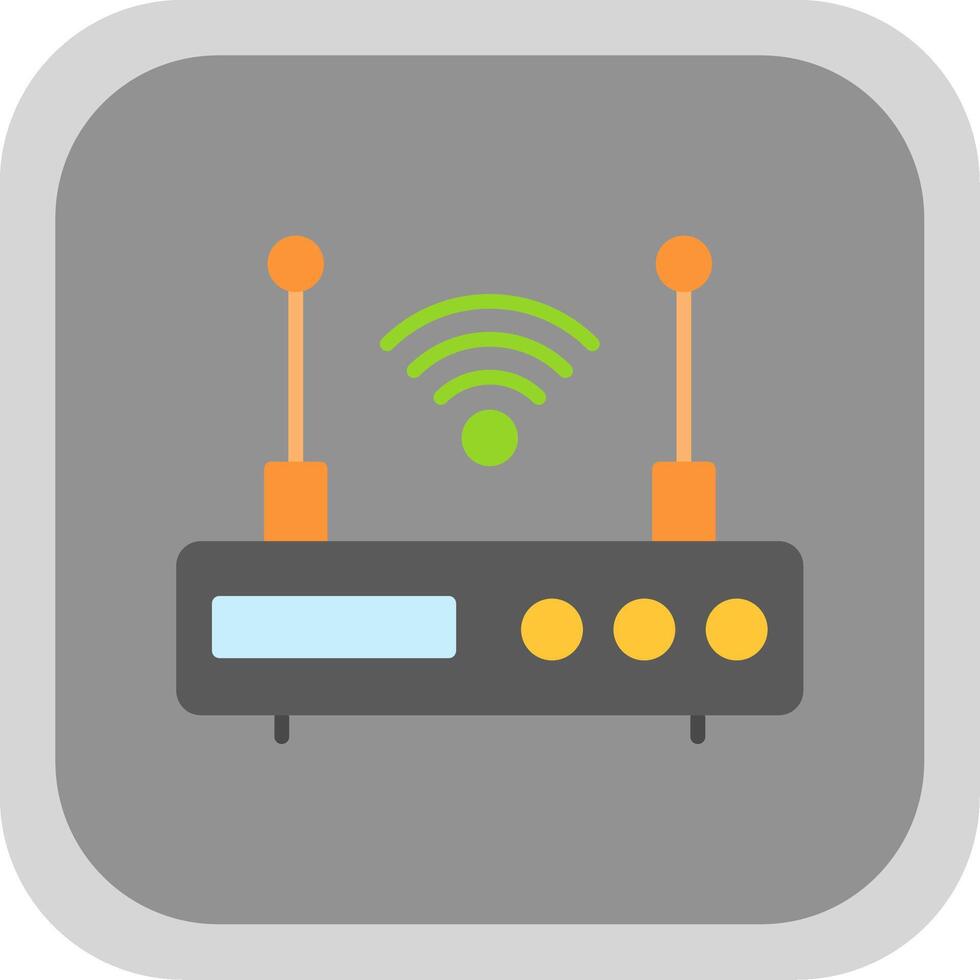 Modem Flat Round Corner Icon vector