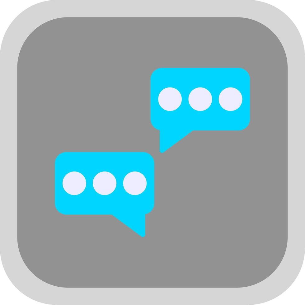 Chat Flat Round Corner Icon vector