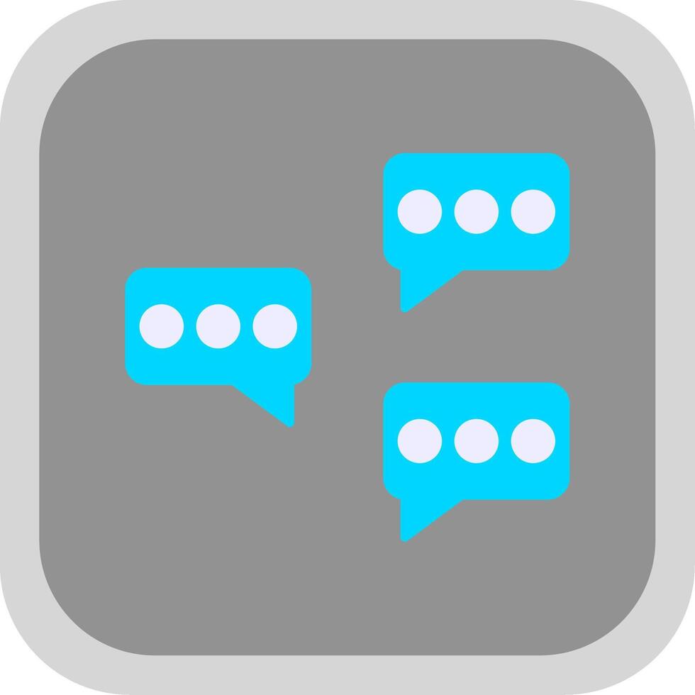 Audio Flat Round Corner Icon vector