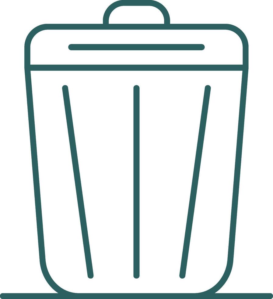 Trash Line Gradient Round Corner Icon vector